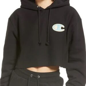 Champion Reverse Weave Cotton Blend Cut Off Hoodie Sweater